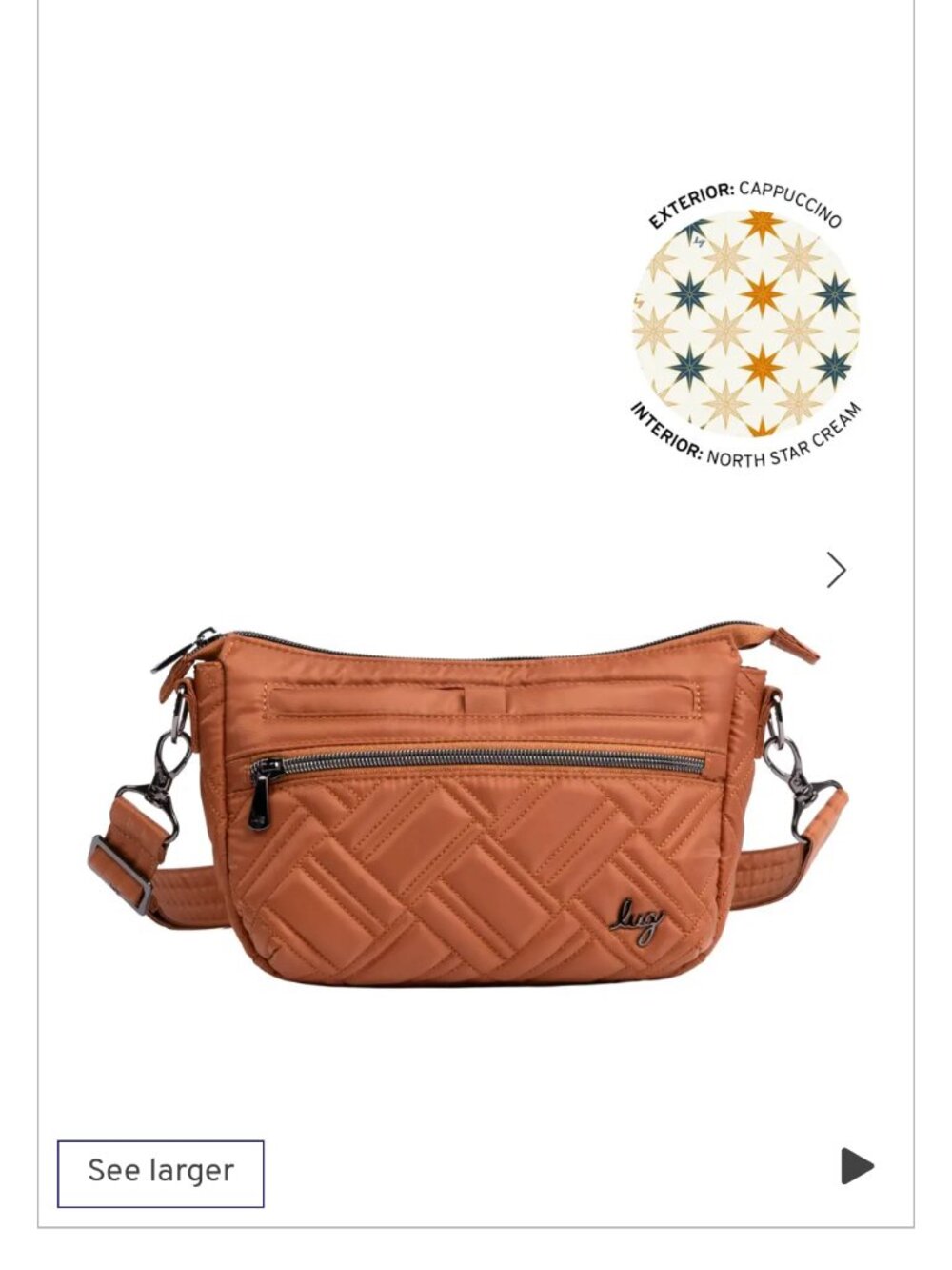 LUG Dash Classic Crossbody - Cappuccino/North Star Cream.